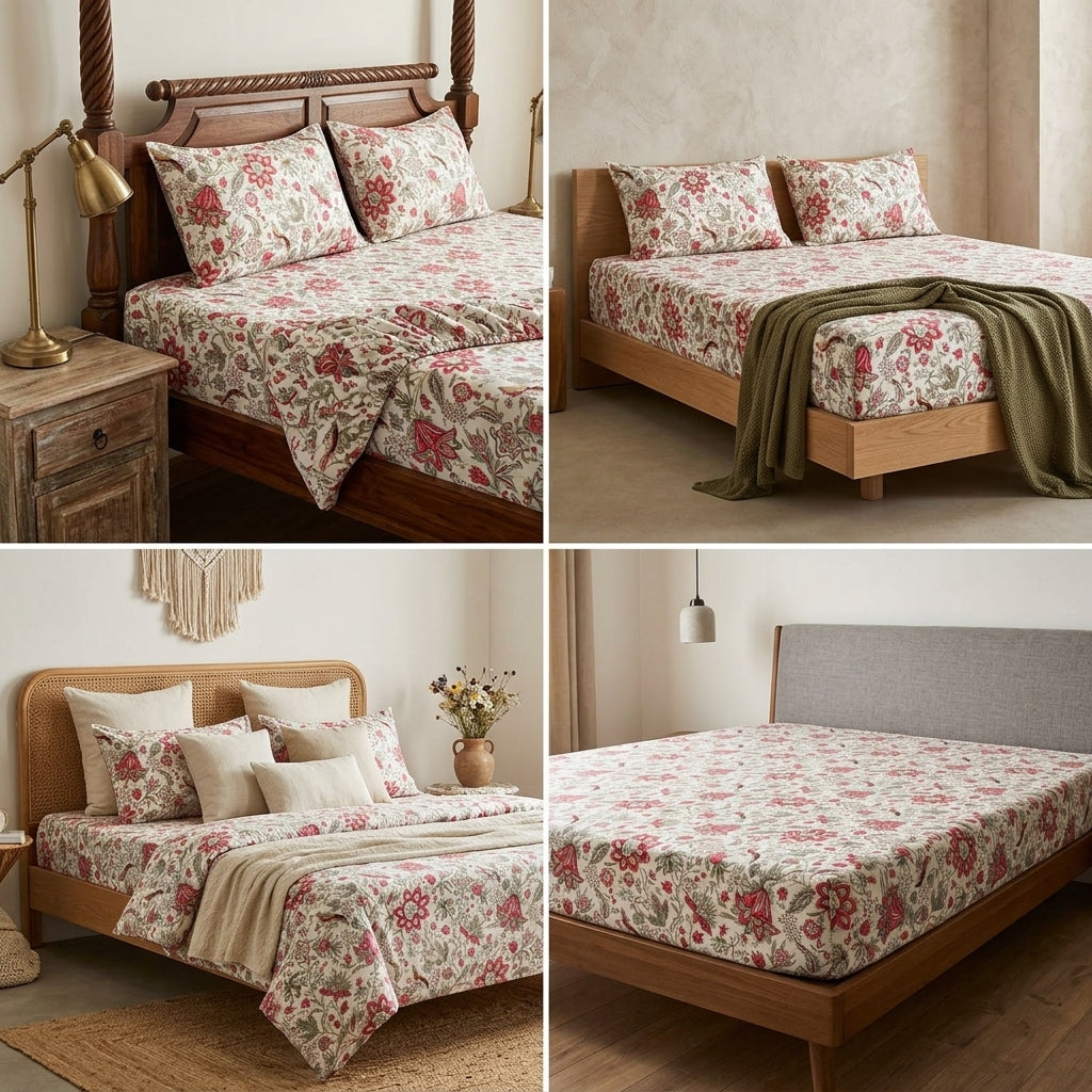Fitted Bedsheets Pure Cotton 108 BY 108 Inch