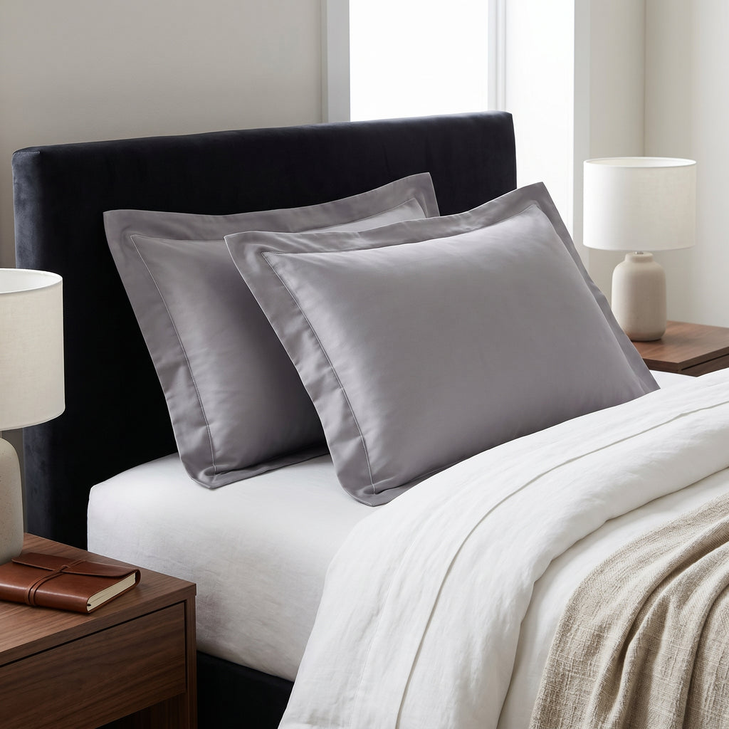 Grey Plain Cotton Pillow Cover – King Size (20 × 36 Inch) Set Of 2