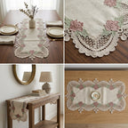 Luxury Floral Lace Turkish Table Runner (30 x 16 Inches)