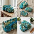 Multipurpose Quilted Cloth Pouch Organiser 3Pcs Set