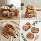 Multipurpose Quilted Cloth Pouch Organiser 3Pcs Set