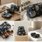 Multipurpose Quilted Cloth Pouch Organiser 3Pcs Set