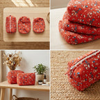 Multipurpose Quilted Cloth Pouch Organiser 3Pcs Set