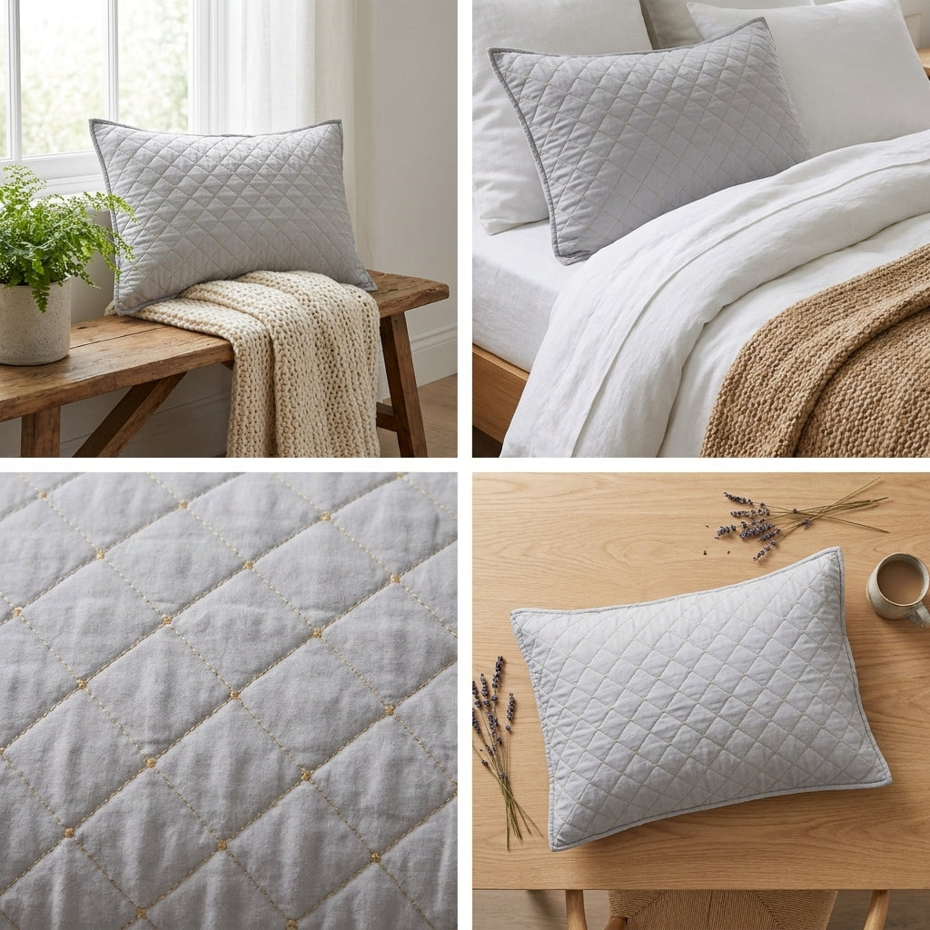 Premium Quilted Pillow Covers – Elegant Comfort for Every Space - Set of 2