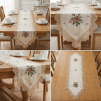 🌹 Premium Embroidered Table Runner | 6 Seater Runner